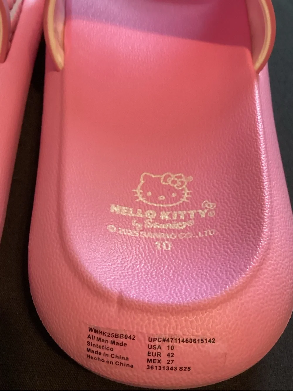 Hello Kitty Women's Size 10 EVA Beach Slide Sandals Slippers Slip-On • Pink - Picture 6 of 8